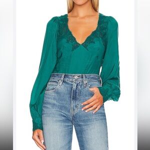 NWOT Free People Janelle Lace Top